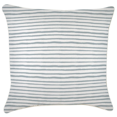 Cushion Cover-Coastal Fringe-Paint Stripes Smoke-60cm x 60cm