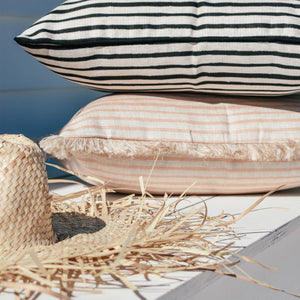 Cushion Cover With Black Piping Paint Stripes 45cm x 45cmVP20  Lifestyle 1