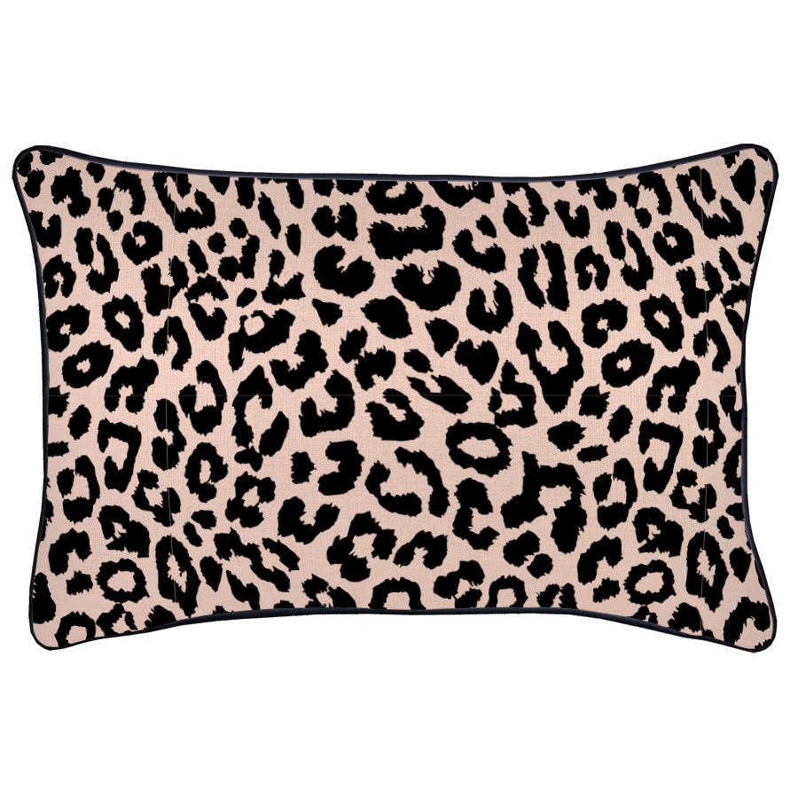 Cushion Cover-With Black Piping-Jungle Peach-35cm x 50cm