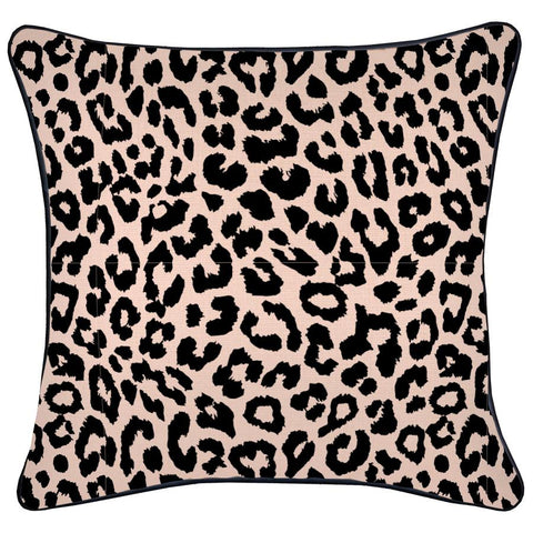 Cushion Cover-Coastal Fringe Black-Jungle Peach-60cm x 60cm