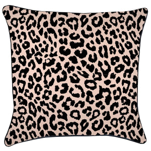 Cushion Cover-With Black Piping-Jungle Peach-60cm x 60cm