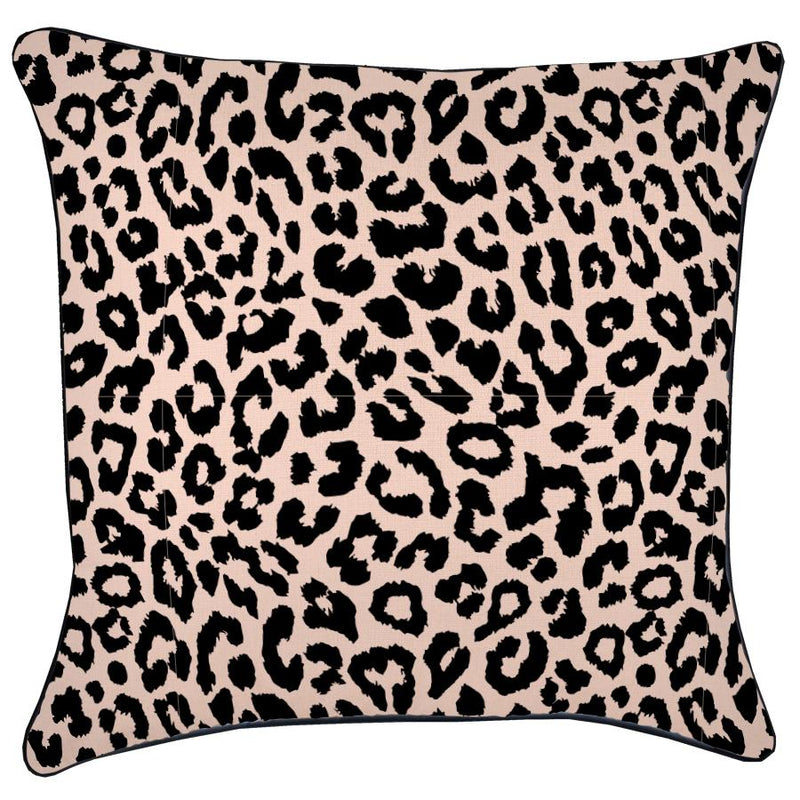 Cushion Cover-With Black Piping-Jungle Peach-60cm x 60cm