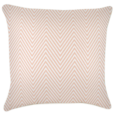 Cushion Cover-Coastal Fringe Natural-Seminyak Blush-60cm x 60cm