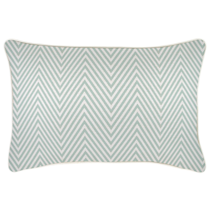 Cushion Cover-With Piping-Zig Zag Pale Mint-35cm x 50cm