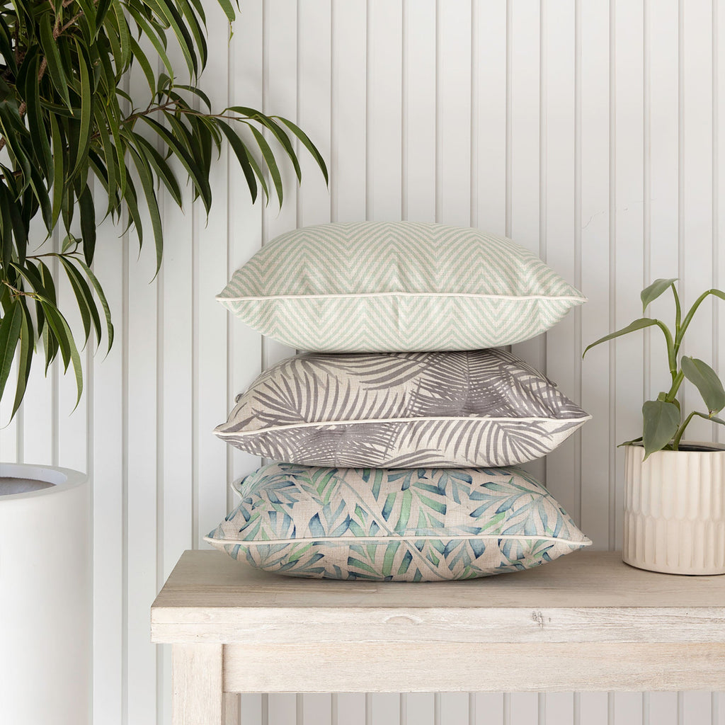 Cushion Cover-With Piping-Zig Zag Pale Mint-45cm x 45cm