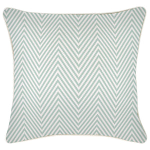 Cushion Cover-With Piping-Zig Zag Pale Mint-45cm x 45cm