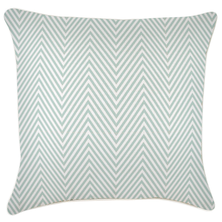 Cushion Cover-With Piping-Zig Zag Pale Mint-60cm x 60cm