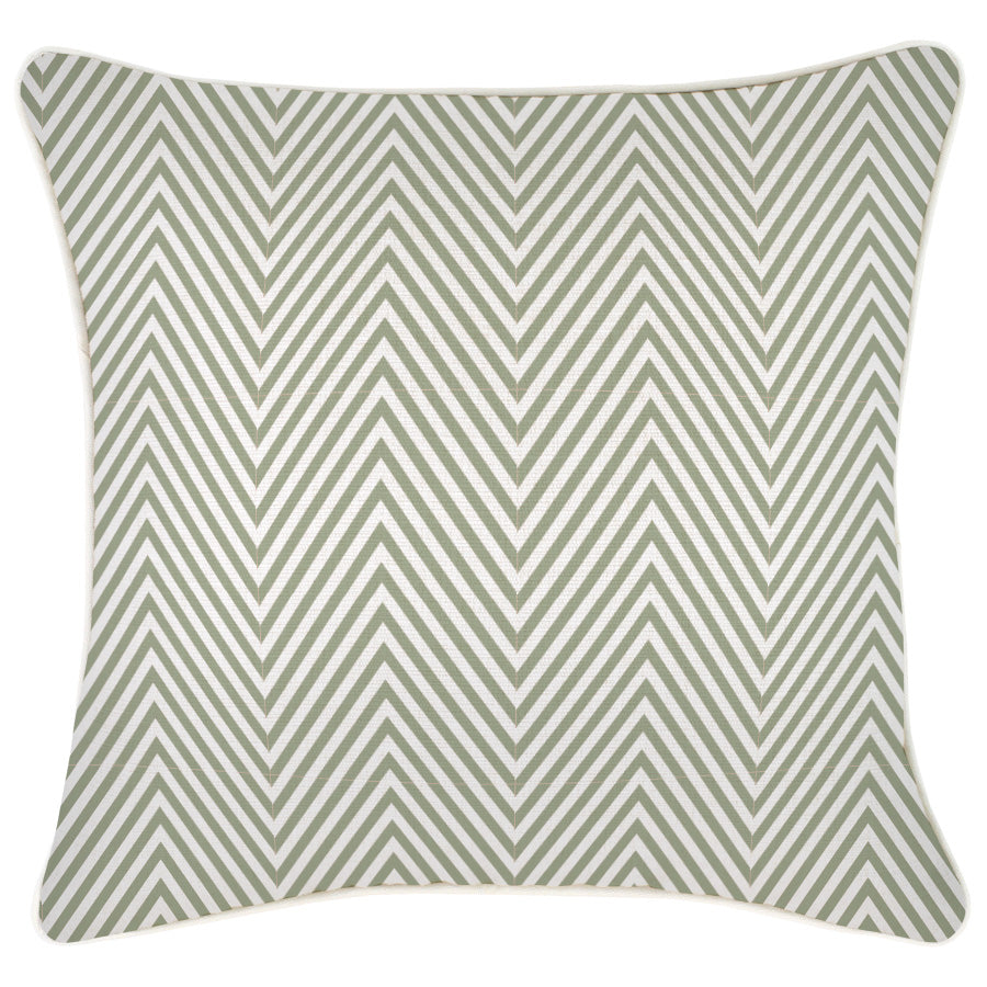 Cushion Cover-With Piping-Zig Zag Sage-45cm x 45cm
