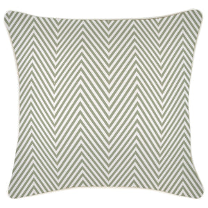 Cushion Cover-With Piping-Zig Zag Sage-45cm x 45cm