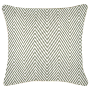 Cushion Cover-With Piping-Zig Zag Sage-45cm x 45cm