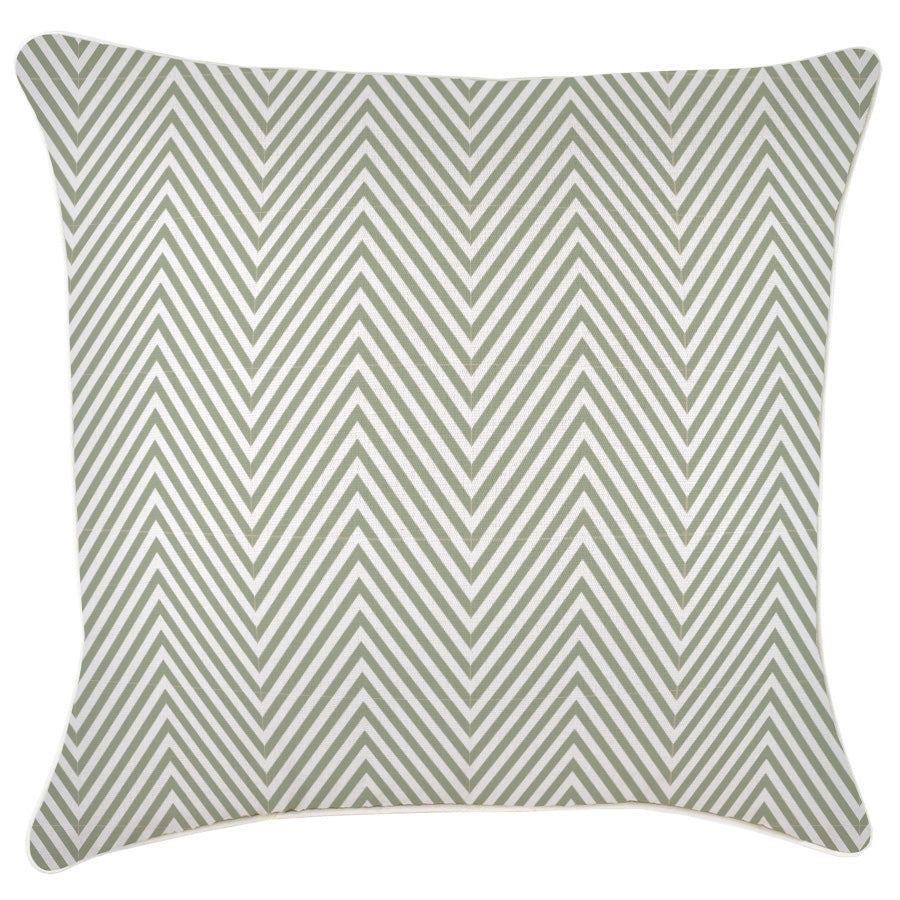 Cushion Cover-With Piping-Zig Zag Sage-60cm x 60cm