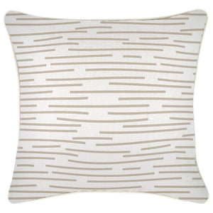 Cushion Cover-With Piping-Earth-Lines-Beige-45cm x 45cm