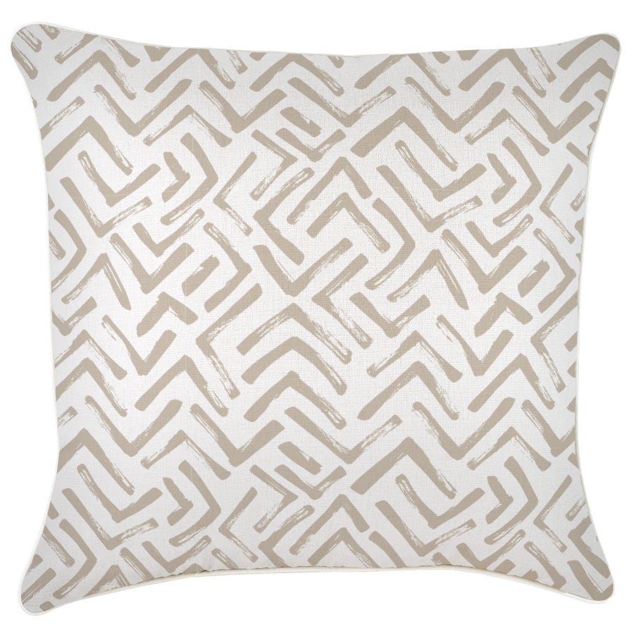 Cushion Cover-With Piping-Tribal-Beige-60cm x 60cm