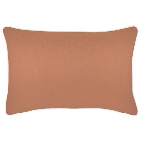 Cushion Cover-Coastal Fringe-Solid-Clay-35cm x 50cm
