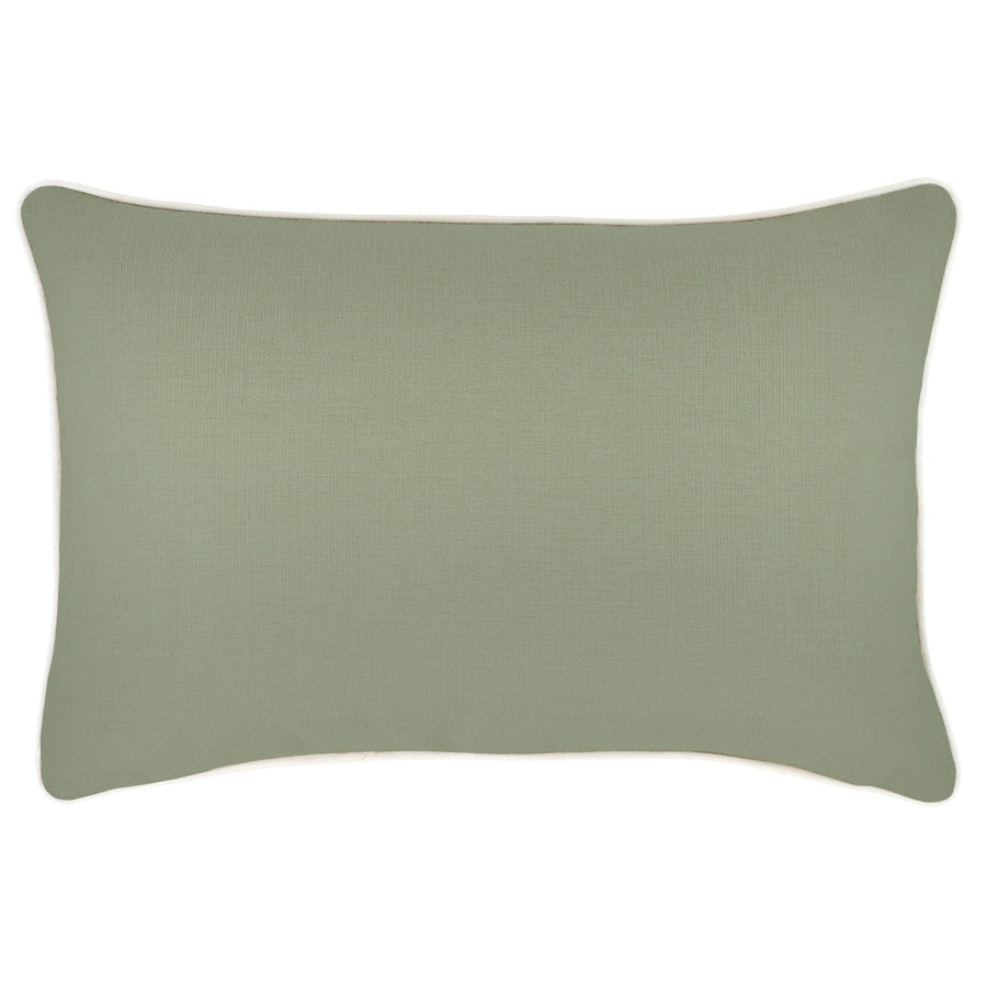 Cushion Cover-With Piping-Solid-Sage-35cm x 50cm