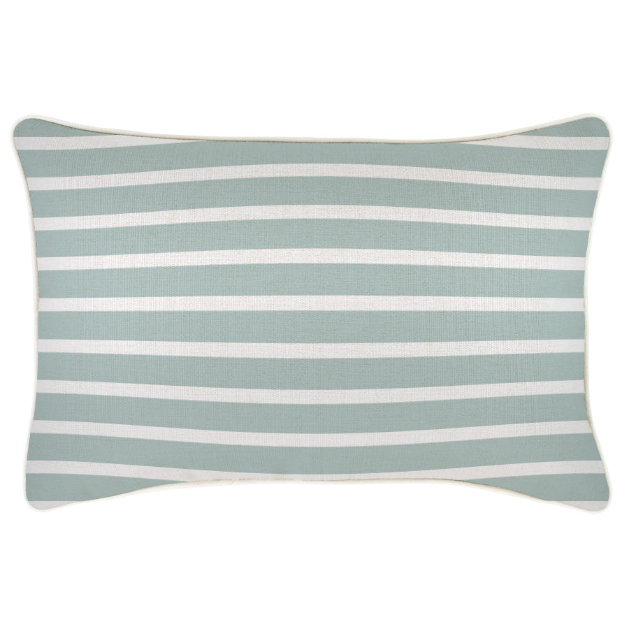 Cushion Cover-With Piping-Hampton Stripe Seafoam-35cm x 50cm