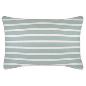 Cushion Cover-With Piping-Hampton Stripe Seafoam-35cm x 50cm