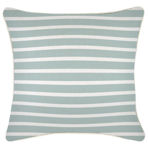 Cushion Cover-With Piping-Hampton Stripe Seafoam-45cm x 45cm