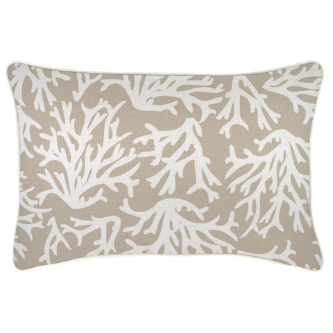 Cushion Cover-Coastal Fringe Natural-Palm Cove Beige-35cm x 50cm