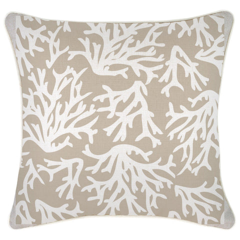 Cushion Cover-With Piping-Coastal Coral Beige-60cm x 60cm