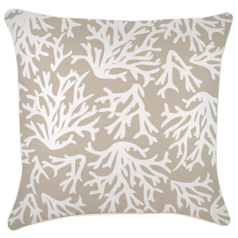 Cushion Cover-With Piping-Coastal Coral Beige-60cm x 60cm