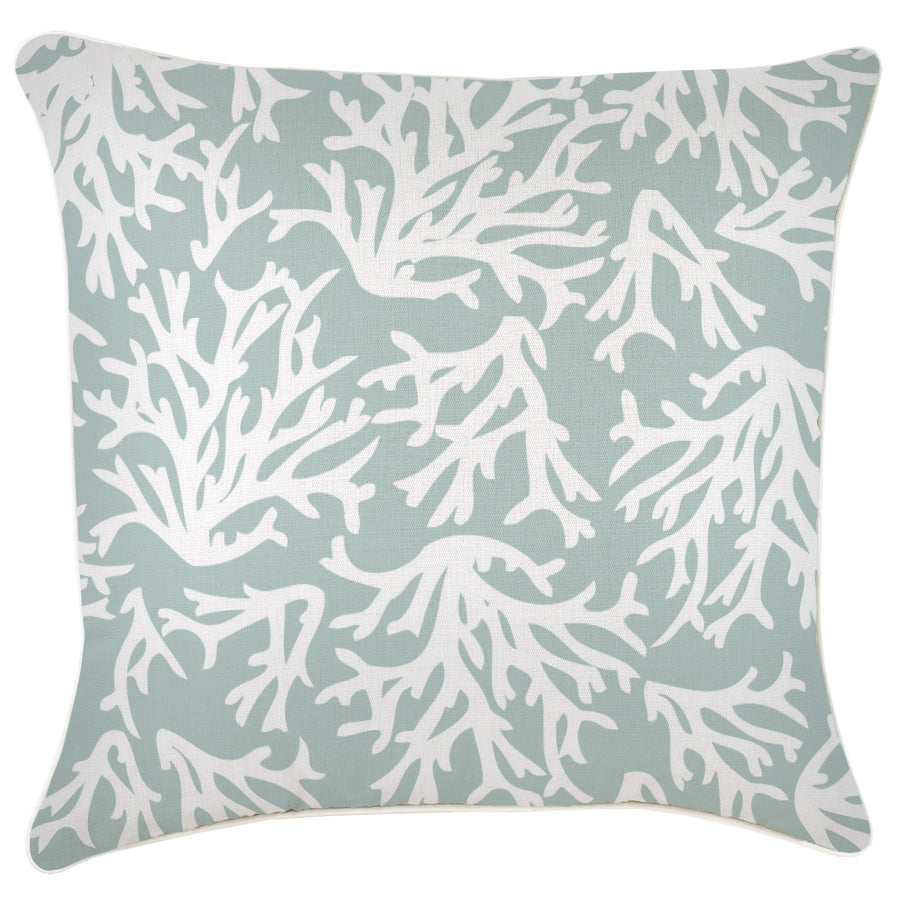 Cushion Cover-With Piping-Coastal Coral Seafoam-60cm x 60cm