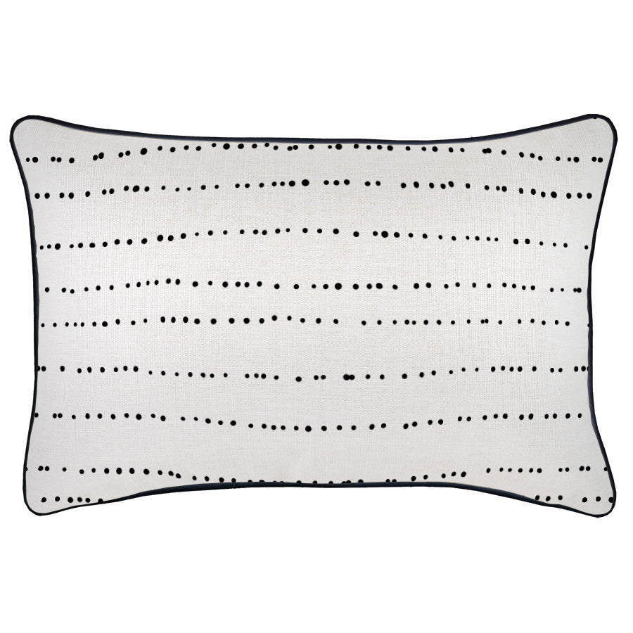 Cushion Cover-With Black Piping-Journey Black-35cm x 50cm