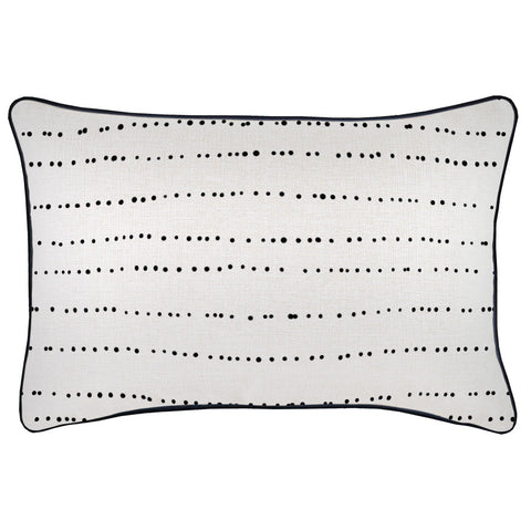 Cushion Cover-Coastal Fringe Black-Deck Stripe Black-45cm x 45cm