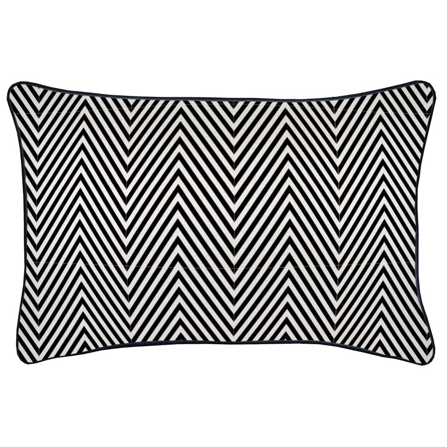 Indoor Outdoor Cushion Cover Zig Zag Black