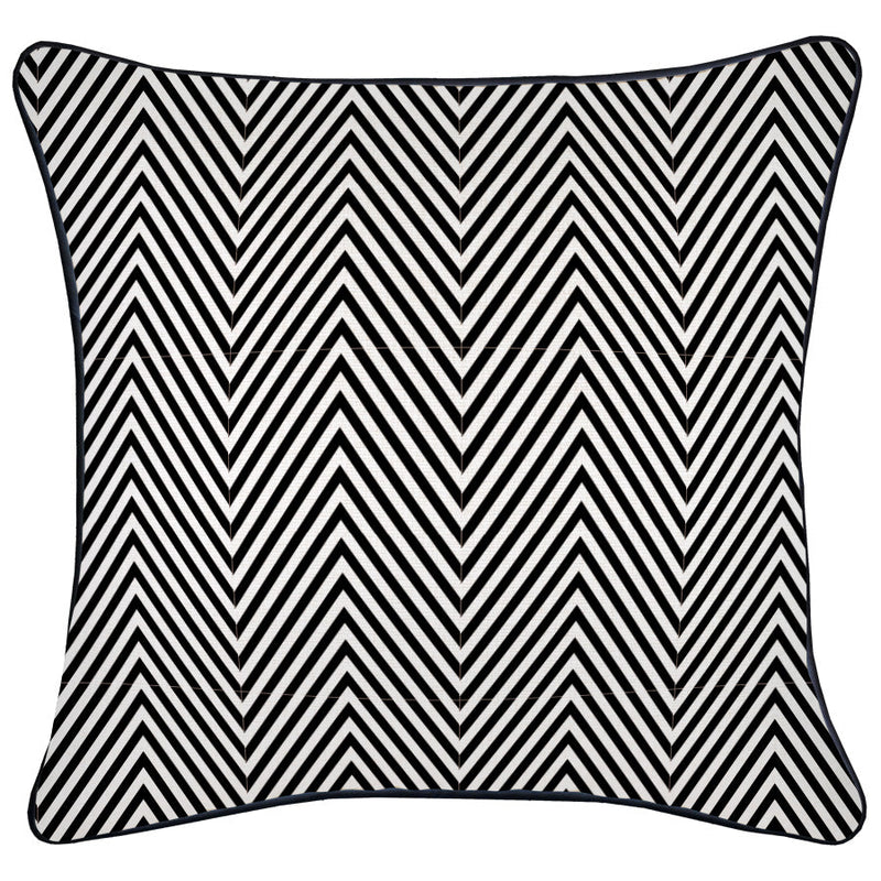 Indoor Outdoor Cushion Cover Zig Zag Black