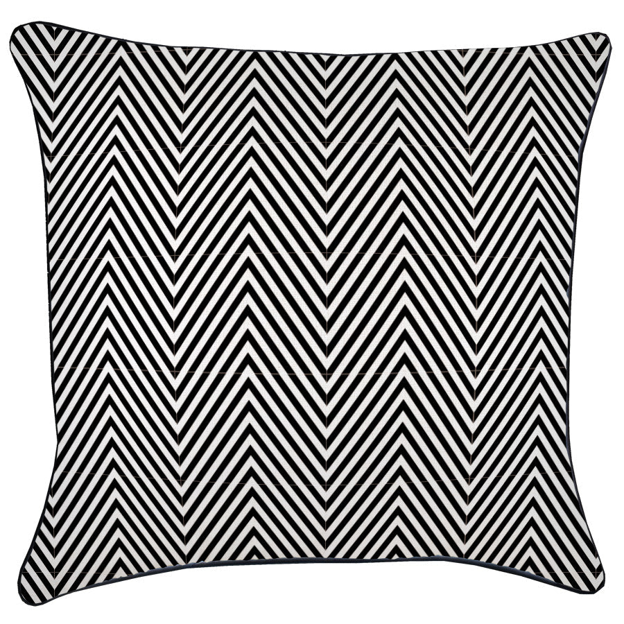 Indoor Outdoor Cushion Cover Zig Zag Black