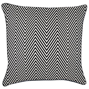 Indoor Outdoor Cushion Cover Zig Zag Black