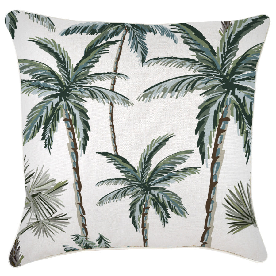 Indoor Outdoor Cushion Cover Palm Tree Paradise White