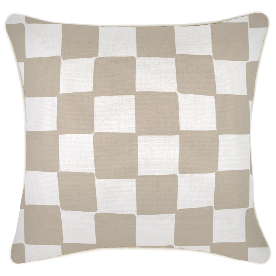 Indoor Outdoor Cushion Cover Check Beige
