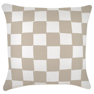 Indoor Outdoor Cushion Cover Check Beige