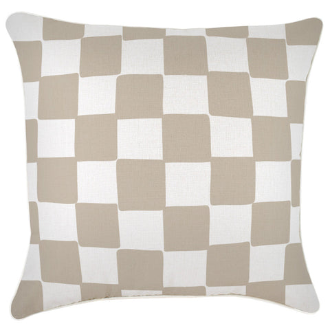 Cushion Cover-Coastal Fringe Deck-Stripe-Beige-35cm x 50cm