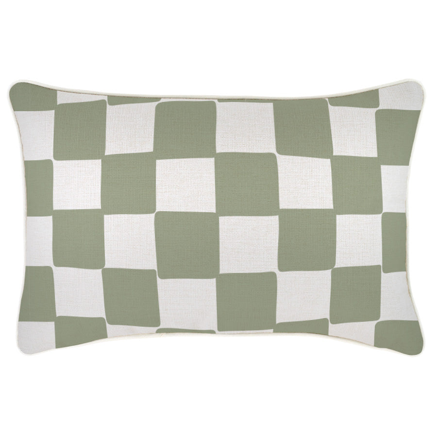 Indoor Outdoor Cushion Cover Check Sage