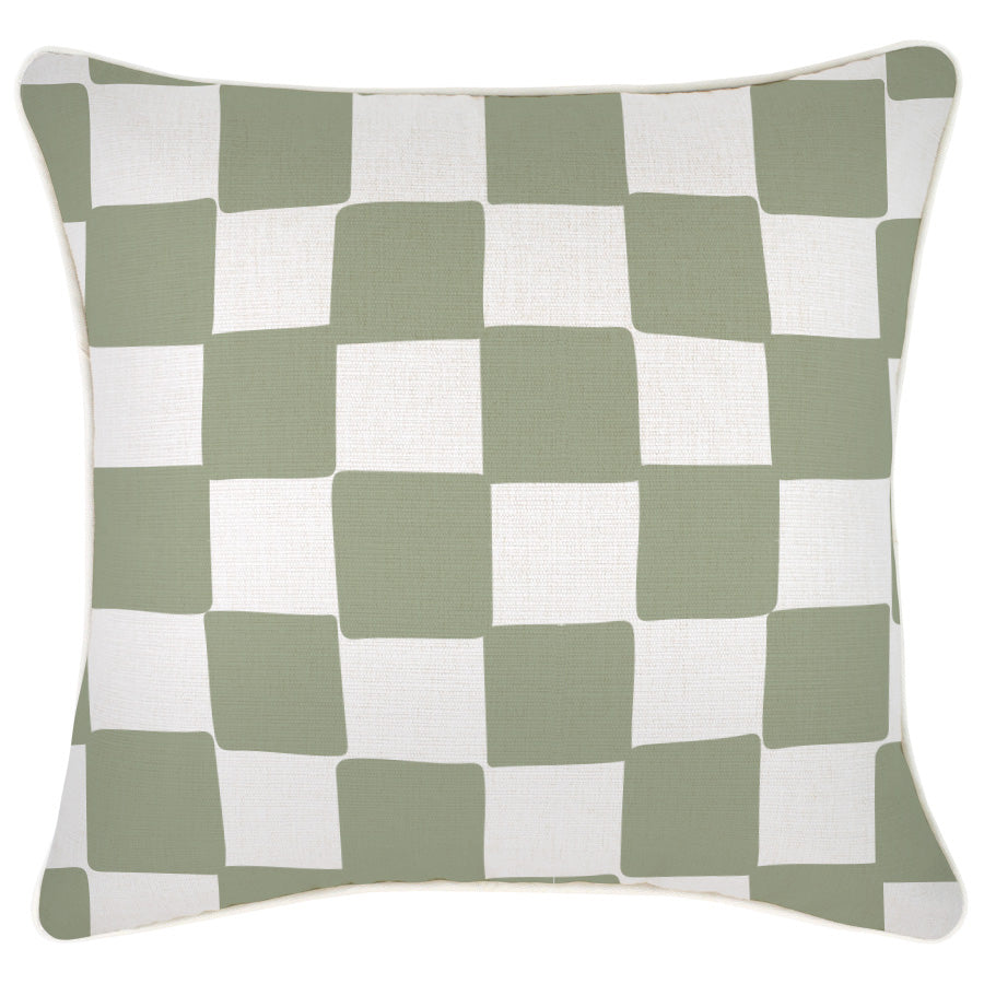 Indoor Outdoor Cushion Cover Check Sage