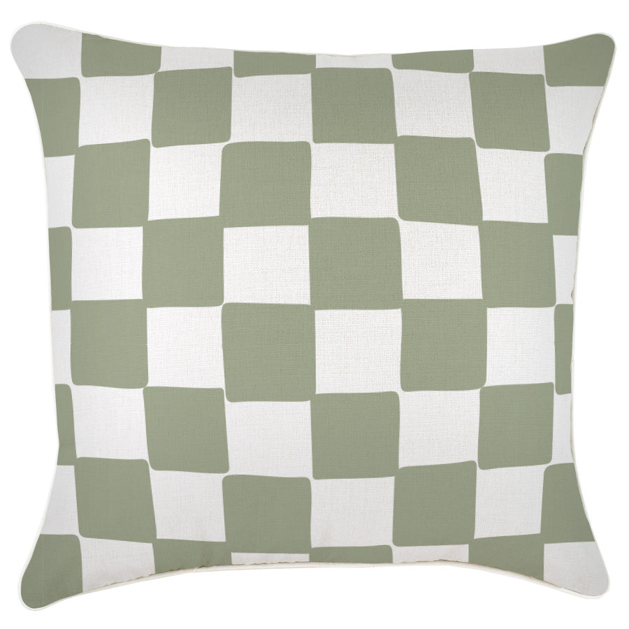 Indoor Outdoor Cushion Cover Check Sage