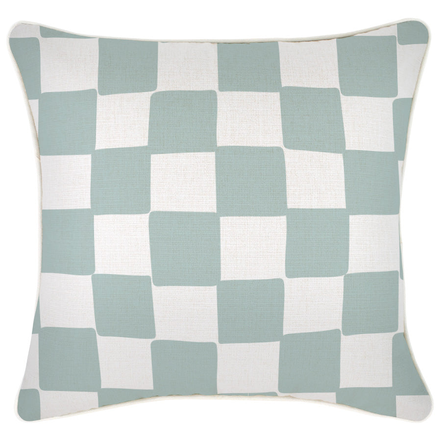 Indoor Outdoor Cushion Cover Check Seafoam