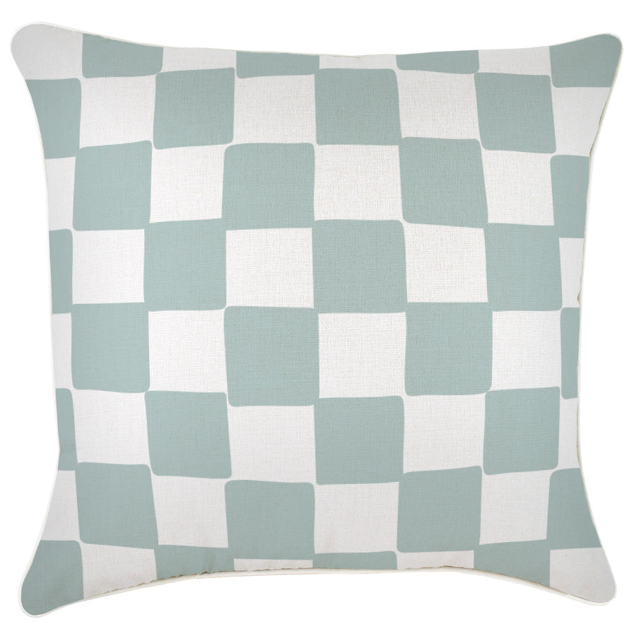 Indoor Outdoor Cushion Cover Check Seafoam