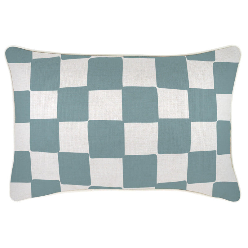 Indoor Outdoor Cushion Cover Check Blue