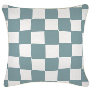 Indoor Outdoor Cushion Cover Check Blue