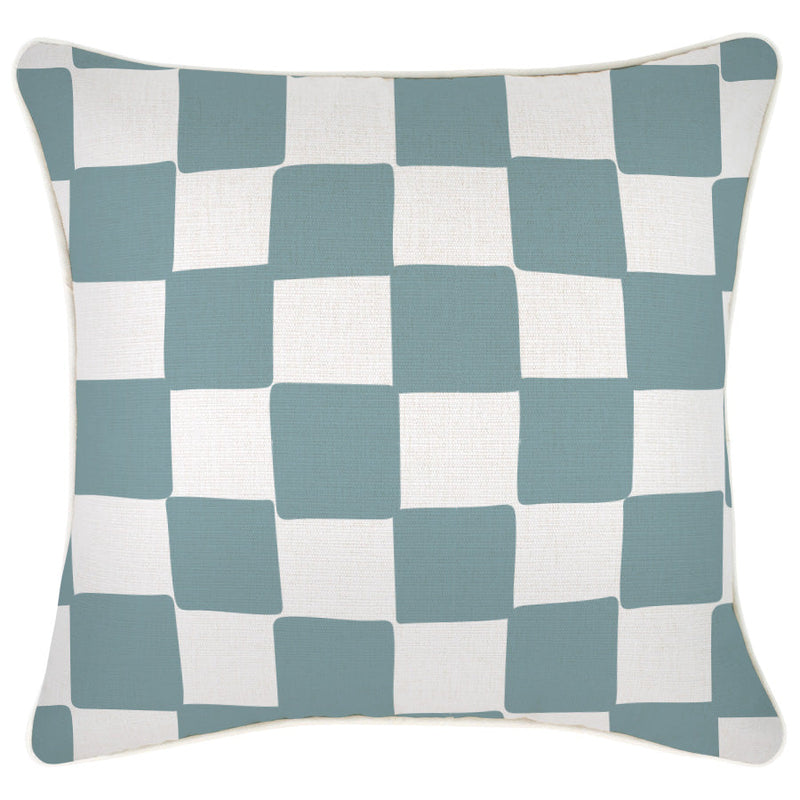 Indoor Outdoor Cushion Cover Check Blue