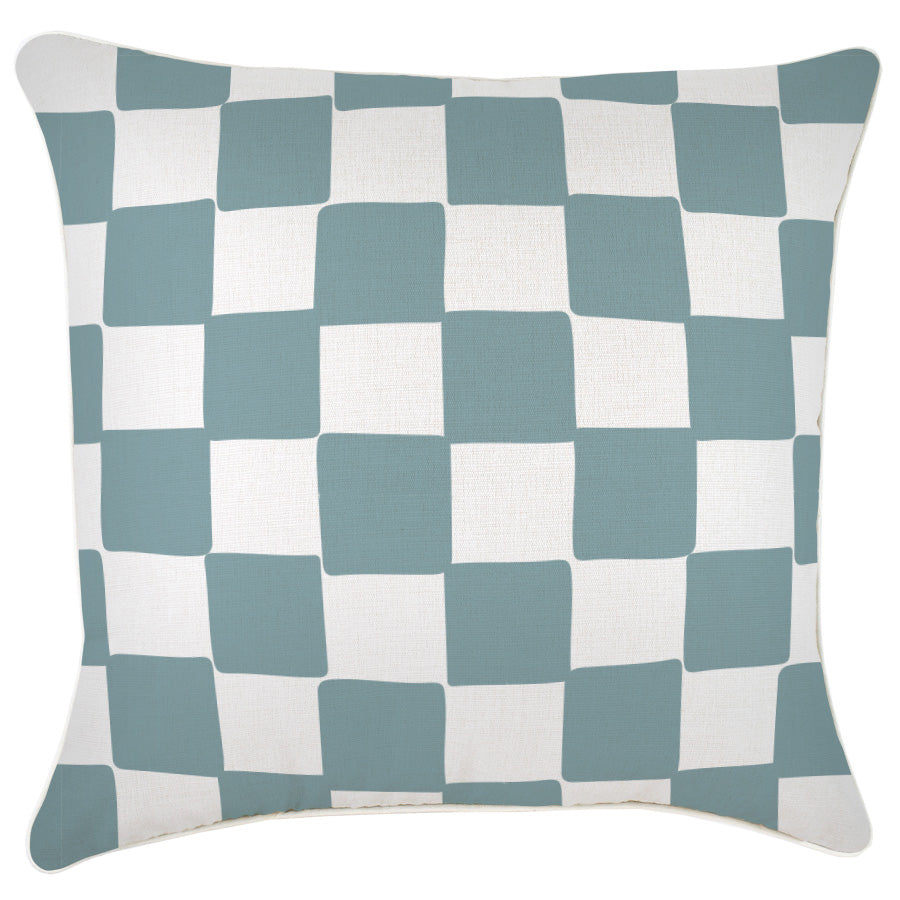 Indoor Outdoor Cushion Cover Check Blue