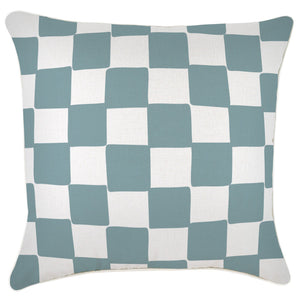 Indoor Outdoor Cushion Cover Check Blue