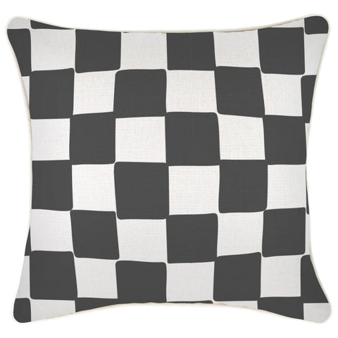 Cushion Cover-With Piping-Deck-Stripe-Smoke-35cm x 50cm