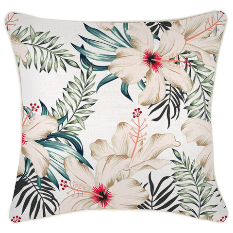 Cushion Cover-Coastal Fringe Natural-Zig Zag Blush-35cm x 50cm