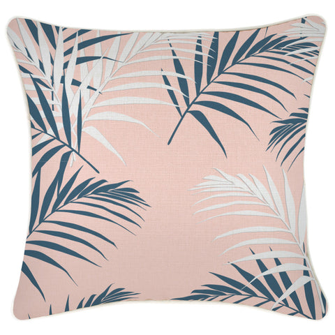 Cushion Cover-Coastal Fringe Black-Jungle Peach-45cm x 45cm