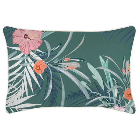 Cushion Cover-With Piping-Solid Teal-35cm x 50cm